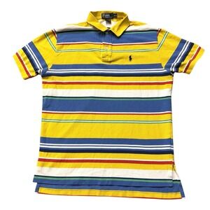 VTG Polo Ralph Lauren Polo Shirt Men M Colorful Striped Bold Prep Loud